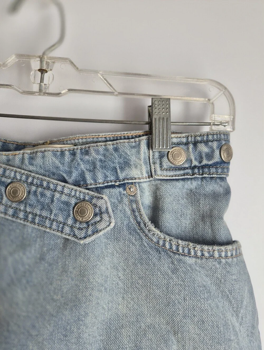 We The Free People Maxine Denim Crossover Skort Light Wash Size 25 Festival Boho